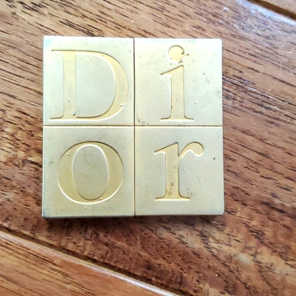 Christian Dior Paris gold sliding compact mirror